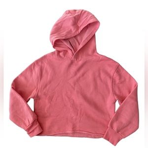 Art Class peach hooded sweatshirt | girls M 7/8 | basic plain hoodie | raw edge